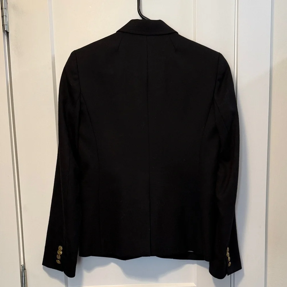 J. Crew Women's School Boy Black Blazer with Gold Buttons size 2